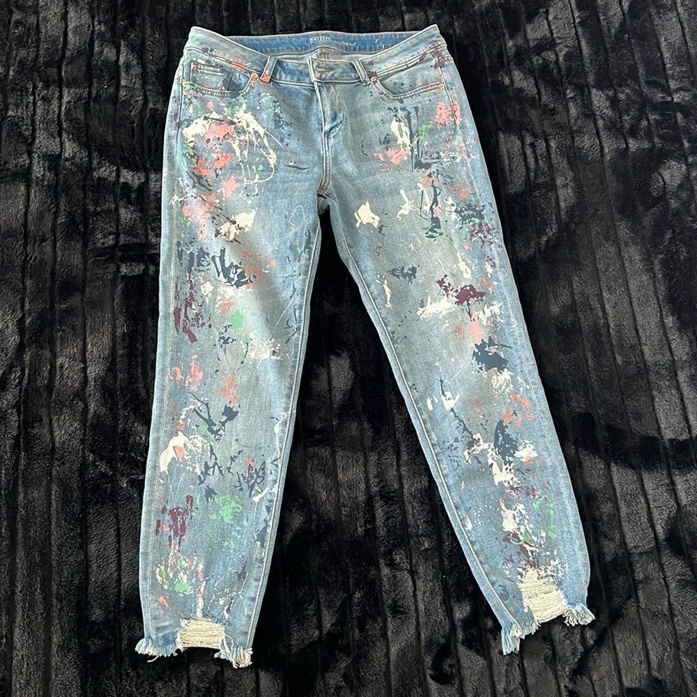 New York & Company painted jeans